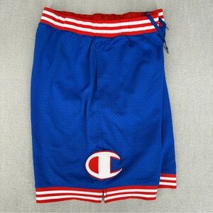 Y2K Champion Men's XXL Shorts Blue Mesh Basketball Lined Mesh Pockets 10” Inseam